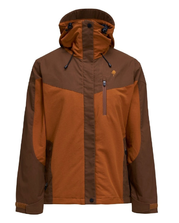 Fudge Nougat Coloured Pinewood Womens Finnveden Hybrid Extreme Jacket on white background #colour_fudge-nougat