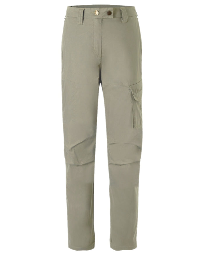 Light Khaki Coloured Pinewood Womens Finnveden Outdoor Trousers on white background #colour_light-khaki