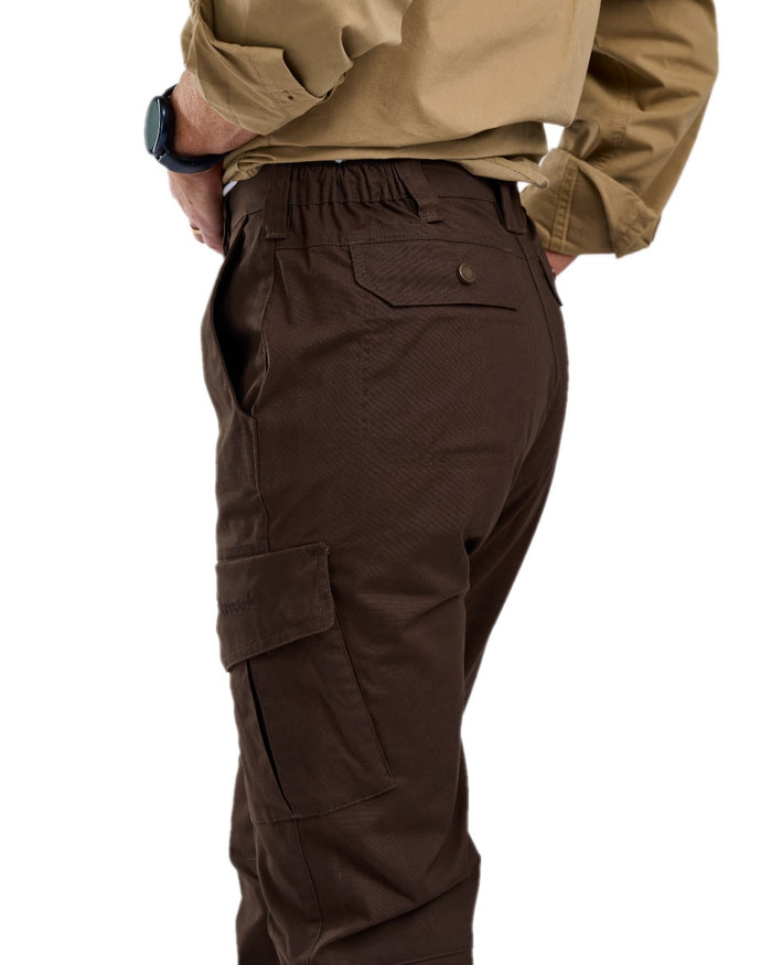 Dark Brown Coloured Pinewood Womens Finnveden Outdoor Trousers on white background #colour_dark-brown