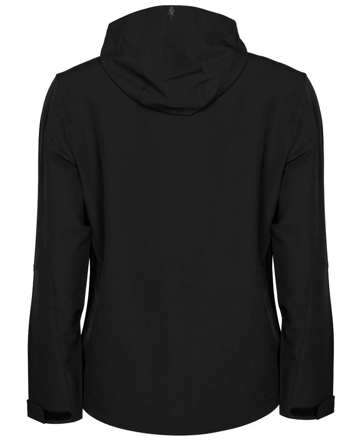 Black coloured Pinewood Womens Finnveden Trail Stretch Jacket on white background #colour_black