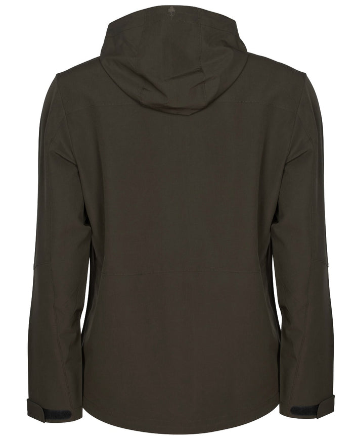 Dark Green coloured Pinewood Womens Finnveden Trail Stretch Jacket on white background #colour_dark-green