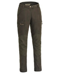 Suede Brown Dark Olive coloured Pinewood Womens Furudal Caribou Hunt Extreme Trousers on white background #colour_suede-brown-dark-olive