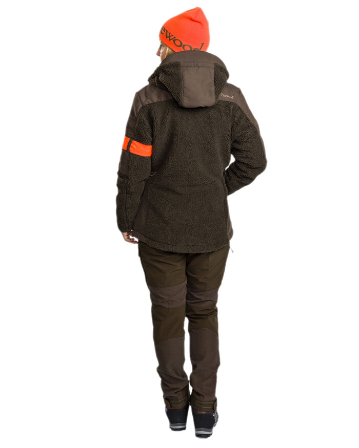 Suede Brown Dark Olive Coloured Pinewood Womens Furudal Caribou Hunt Trousers on white background #colour_suede-brown-dark-olive