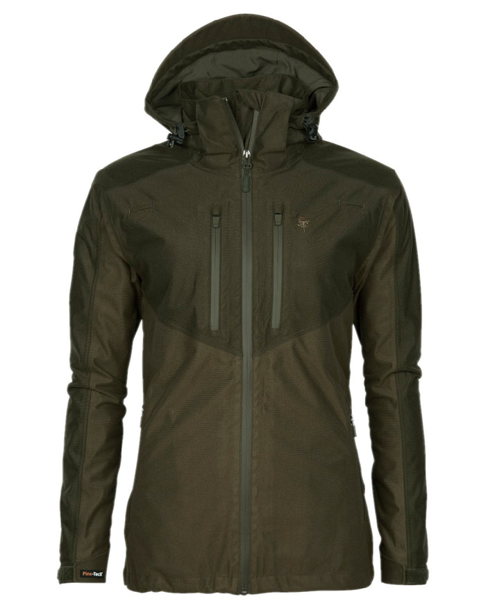 Hunting Brown Suede Brown Coloured Pinewood Womens Furudal Retriever Active Hunting Jacket on white background #colour_hunting-brown-suede-brown