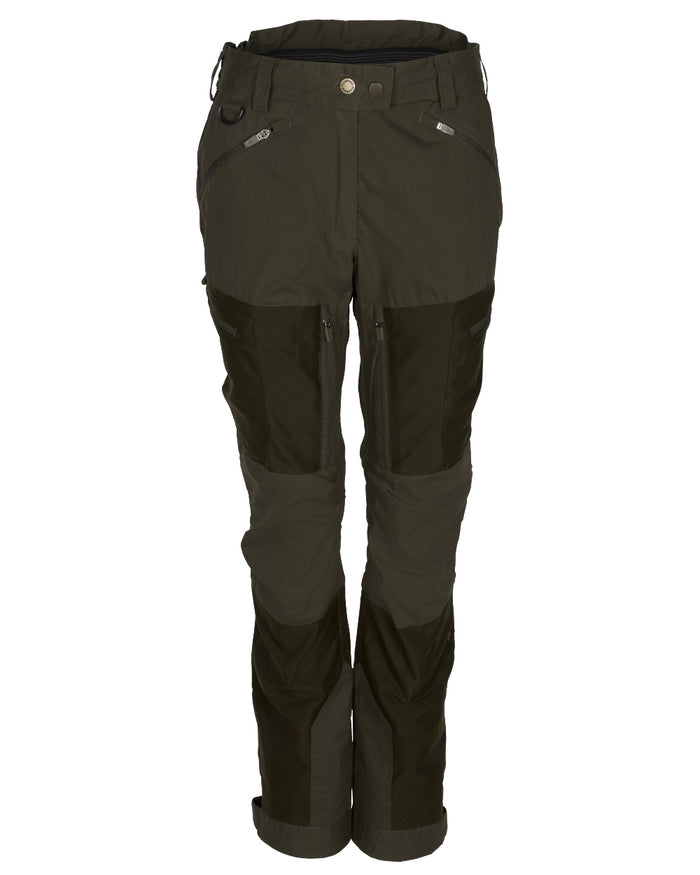 Mossgreen Dark Mossgreen Pinewood Womens Furudal Tracking Trousers on white background #colour_mossgreen-dark-mossgreen