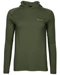 Moss Green coloured Pinewood Womens Insectsafe Function Hoodie on white background #colour_moss-green