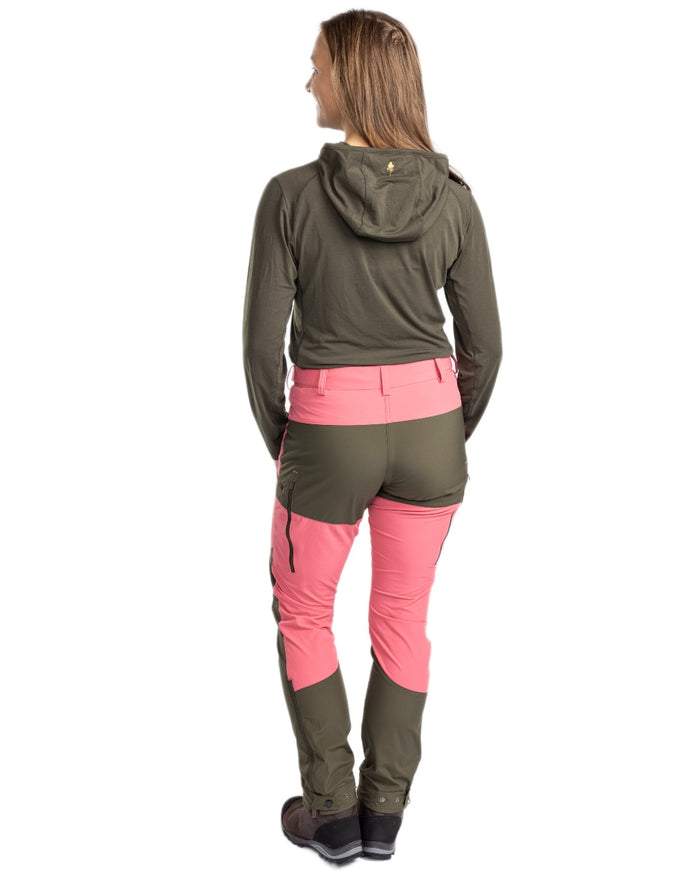 Moss Green coloured Pinewood Womens Insectsafe Function Hoodie on white background #colour_moss-green