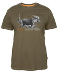 Hunter Brown coloured Pinewood Womens Moose T-Shirt on white background #colour_hunter-brown