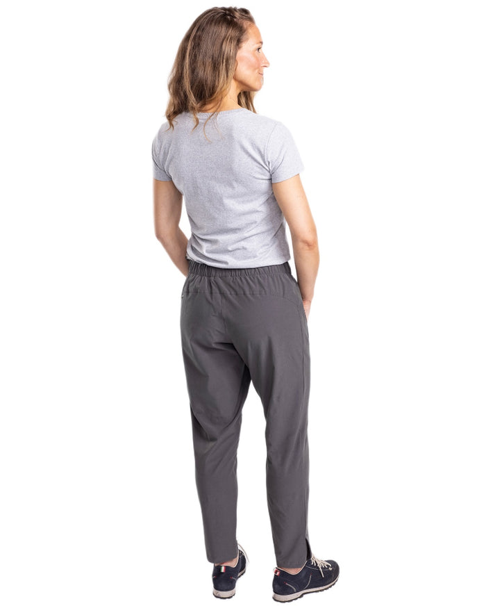 Light Grey Melange coloured Pinewood Womens Outdoor Trekker T-Shirt on white background #colour_light-grey-melange