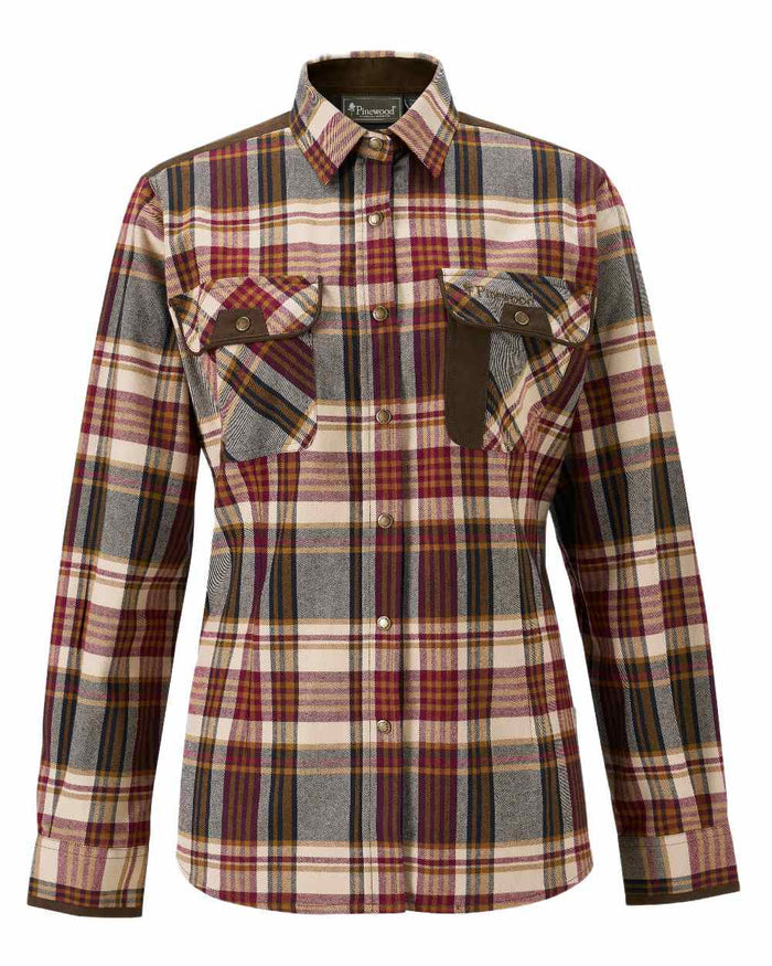 Bordeaux Beige Coloured Pinewood Womens Prestwick Exclusive Shirt on white background #colour_bordeaux-beige