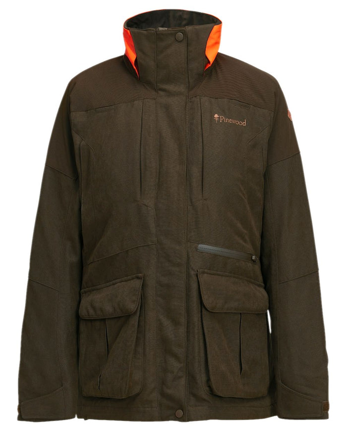 Suede Brown Coloured Pinewood Womens Smaland Hunters Jacket on white background #colour_suede-brown