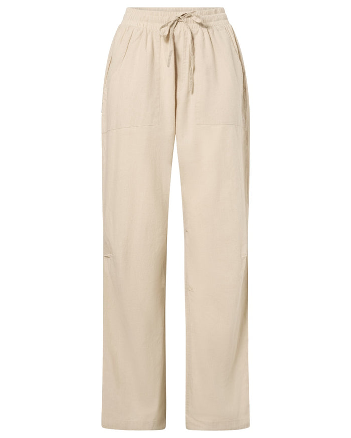 Linen Beige coloured Pinewood Womens Varnamo InsectSafe Hemp Mix Trousers on white background #colour_linen-beige