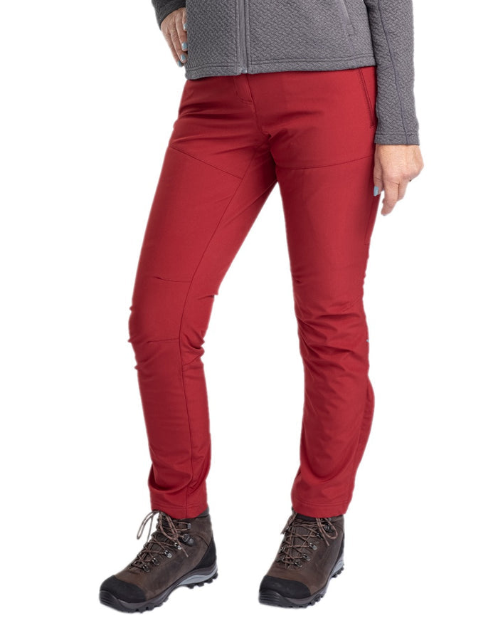 Dark Tomato Coloured Pinewood Womens Wilda Stretch Shell Trousers on white background #colour_dark-tomato