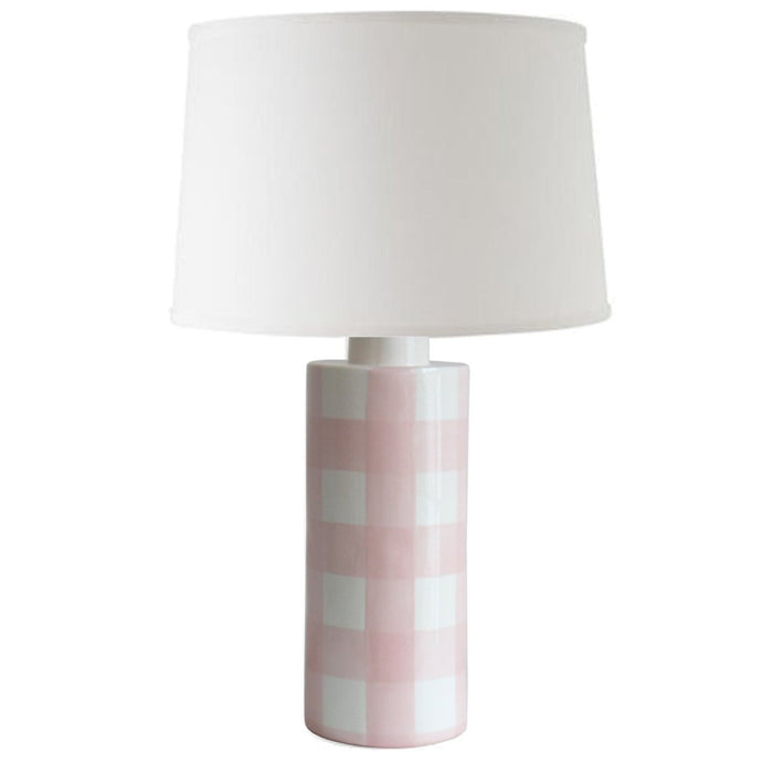 Pink Gingham Column Lamp - Liza Pruitt