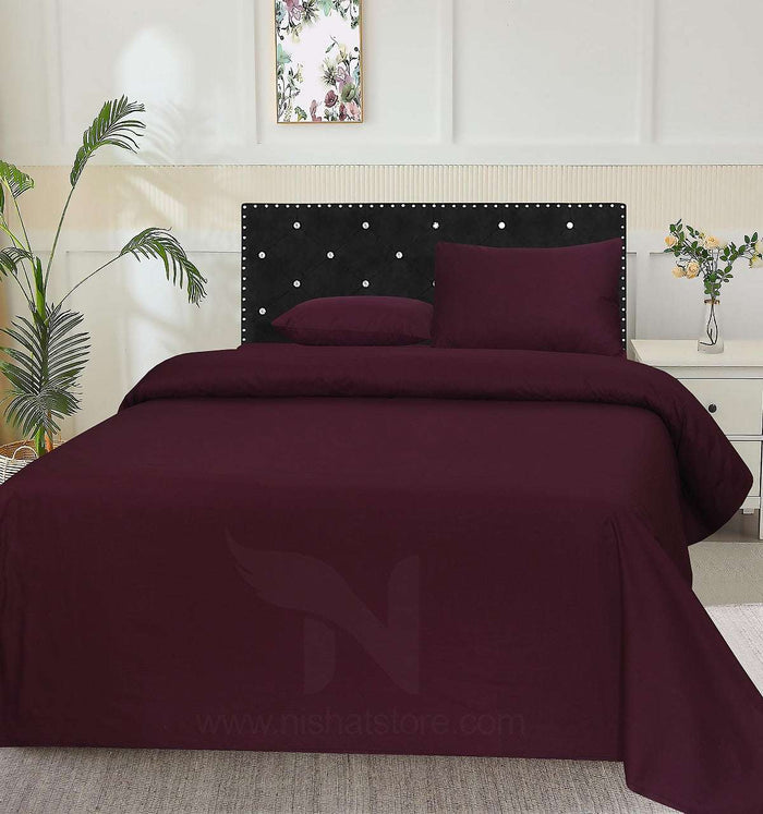 Plain Double Bed Sheet Design NC-S 155 - Nishat Creative Store