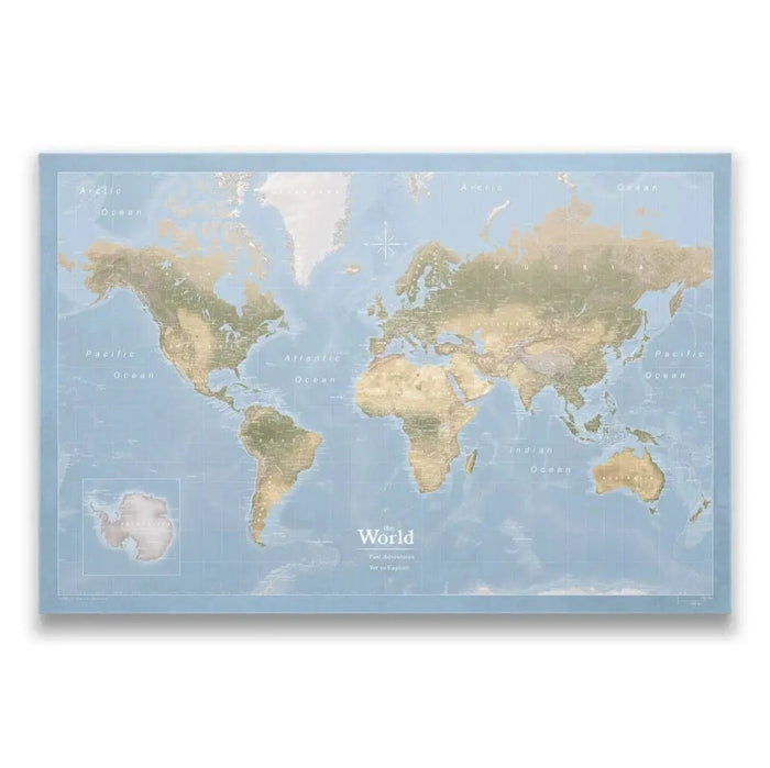 Push Pin World Map Pin Board - Natural Earth - Pins Included! - Liza Pruitt