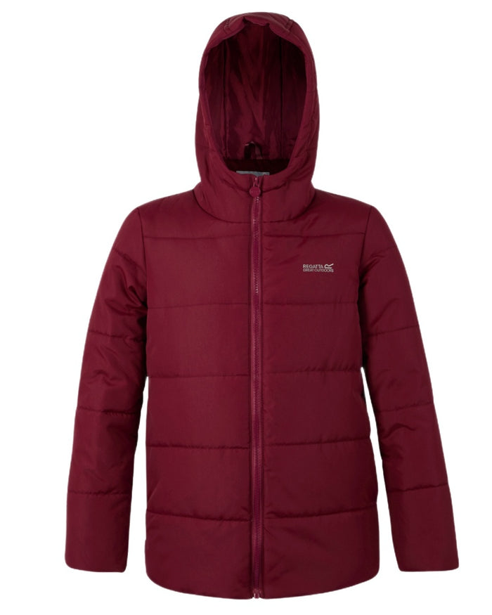 Dark Pimento Coloured Regatta Childrens Halkner Quilted Jacket on white background #colour_dark-pimento