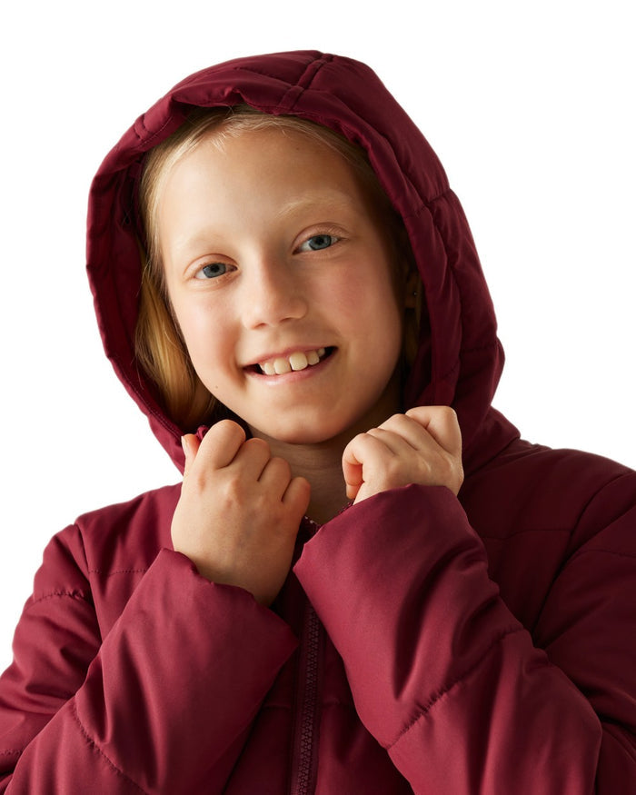 Dark Pimento Coloured Regatta Childrens Halkner Quilted Jacket on white background #colour_dark-pimento