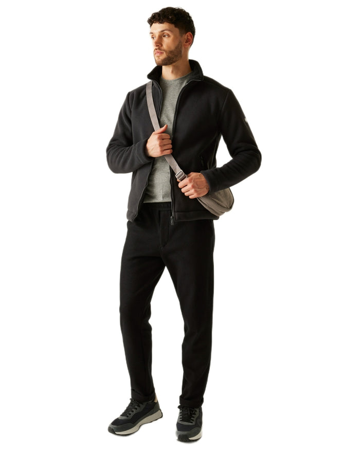 Ash Black Coloured Regatta Mens Garrian II Full Zip Fleece Jacket on white background #colour_ash-black