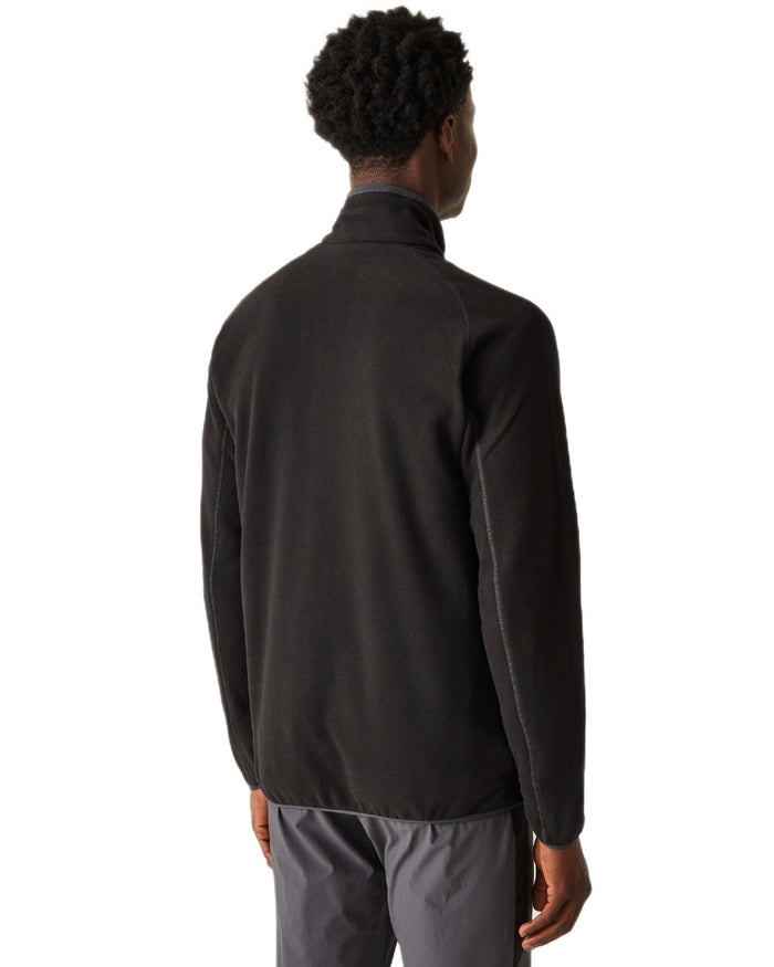 Black Coloured Regatta Mens Hadfield Full Zip Fleece Jacket on white background #colour_black