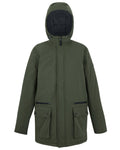 Green Coloured Regatta Mens Rhodo Padded Jacket on white background #colour_green