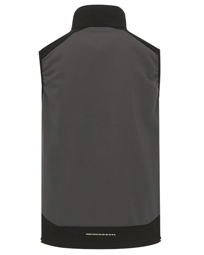 Slate Grey Black coloured Regatta Men's 4Tex Stretch 3 Layer Softshell Bodywarmer on white background #colour_slate-grey-black