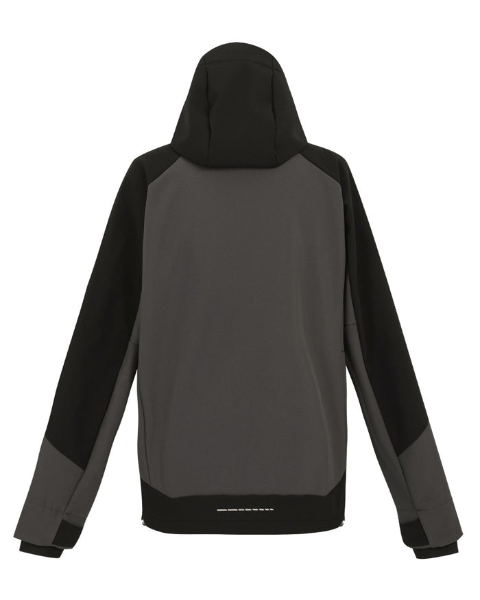 Slate Grey Black coloured Regatta Mens 4Tex Stretch 3 Layer Softshell Jacket on white background #colour_slate-grey-black