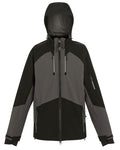 Slate Grey Black coloured Regatta Mens 4Tex Stretch Waterproof Shell Jacket on white background #colour_slate-grey-black