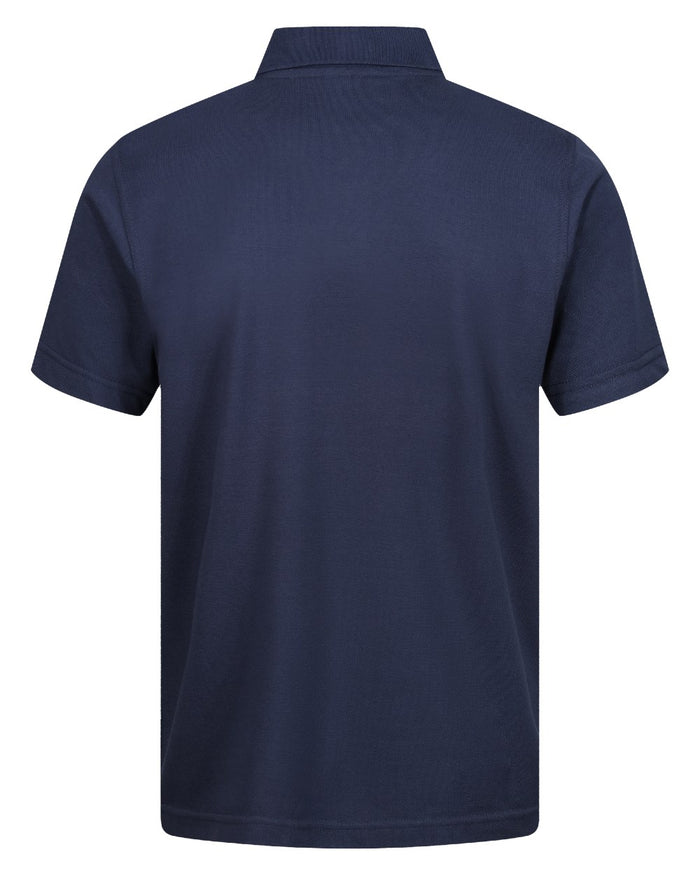 Navy coloured Regatta Professional Mens 65/35 Short Sleeves Polo Top on white background #colour_navy