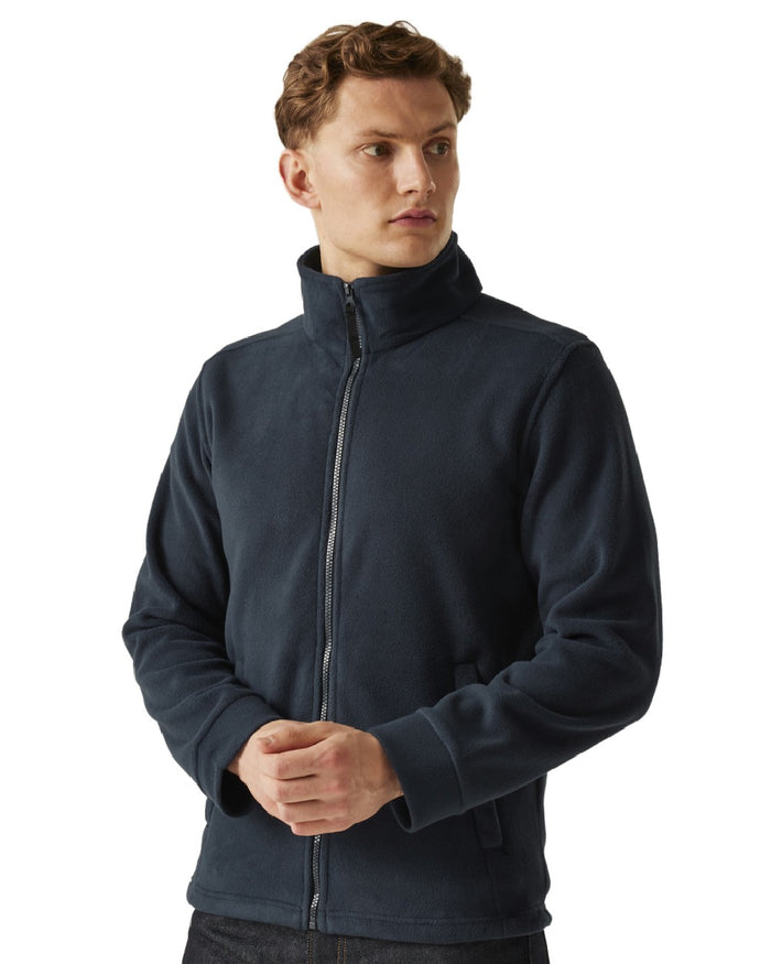 Navy coloured Regatta Mens Classic Full Zip Fleece on white background #colour_navy
