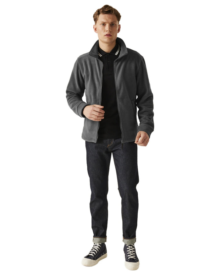 Seal Grey coloured Regatta Mens Classic Full Zip Fleece on white background #colour_seal-grey