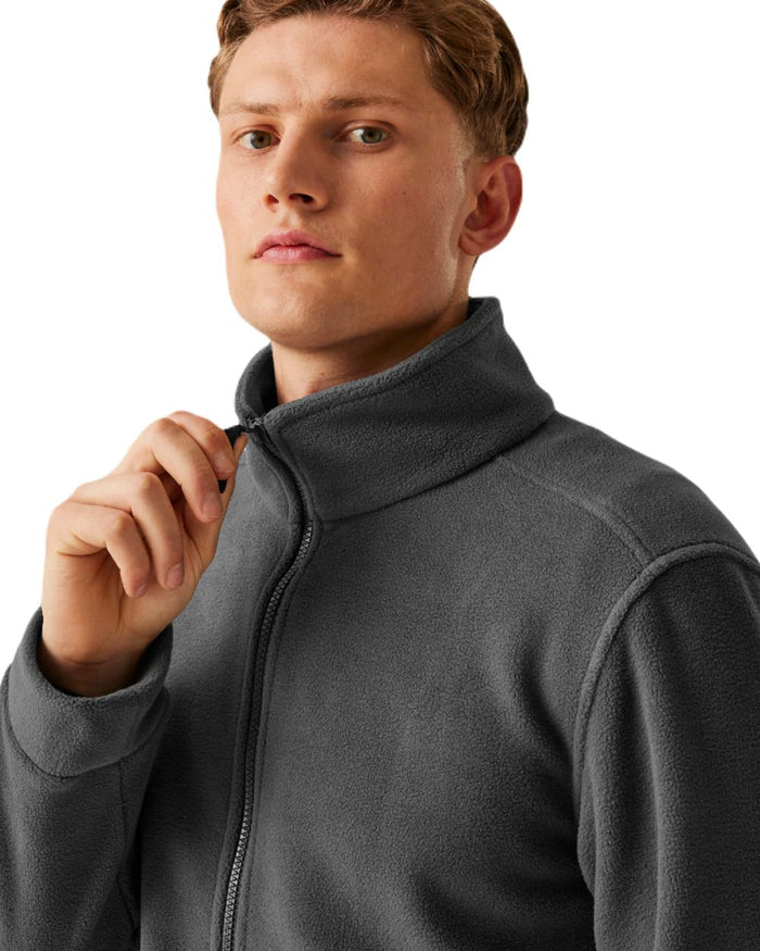 Seal Grey coloured Regatta Mens Classic Full Zip Fleece on white background #colour_seal-grey