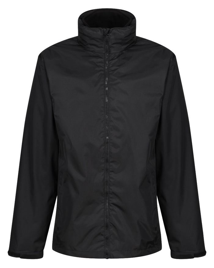 Black coloured Regatta Mens Classic Waterproof 3 in 1 Jacket on white background #colour_black