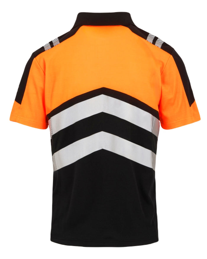 Black Orange Coloured Regatta Mens Hi-Vis X-Pro Polo Class 1 on White Background
#colour_black-orange