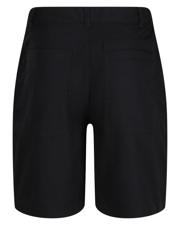 Black coloured Regatta Professional Mens Multi Pocket Action Shorts on white background #colour_black