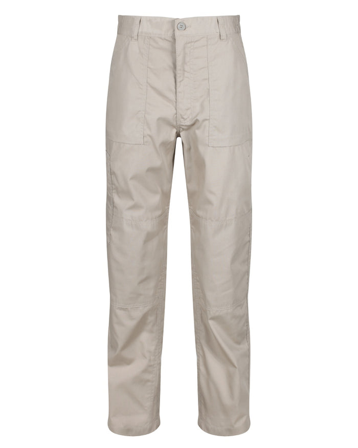 Lichen coloured Regatta Mens Multi Pocket Action Trousers Short Leg on white background #colour_lichen