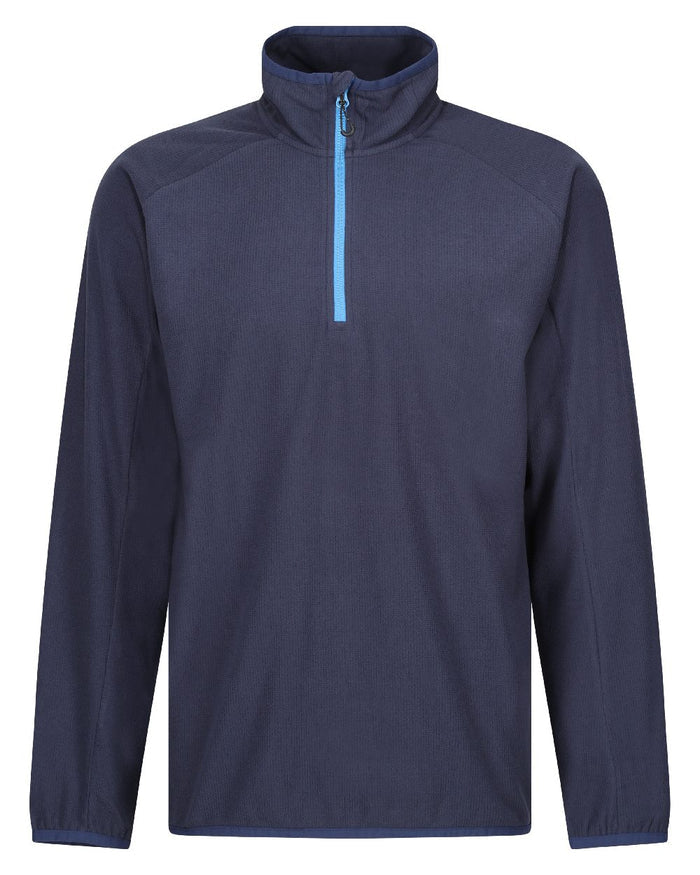 Navy French Blue coloured Regatta Mens Navigate Half-Zip Fleece on white background #colour_navy-french-blue