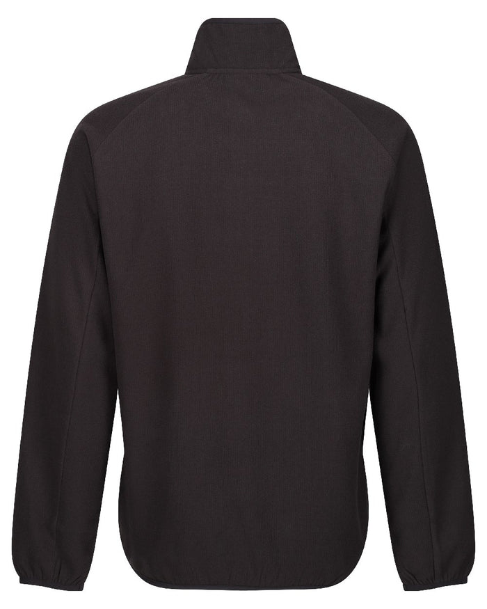 Black Classic Red coloured Regatta Mens Navigate Half-Zip Fleece on white background #colour_black-classic-red