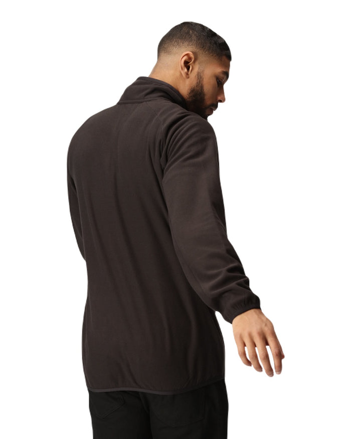 Black Classic Red coloured Regatta Mens Navigate Half-Zip Fleece on white background #colour_black-classic-red