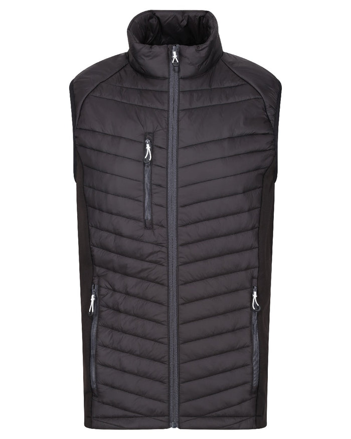 Black Seal Grey coloured Regatta Mens Navigate Hybrid Bodywarmer on white background #colour_black-seal-grey