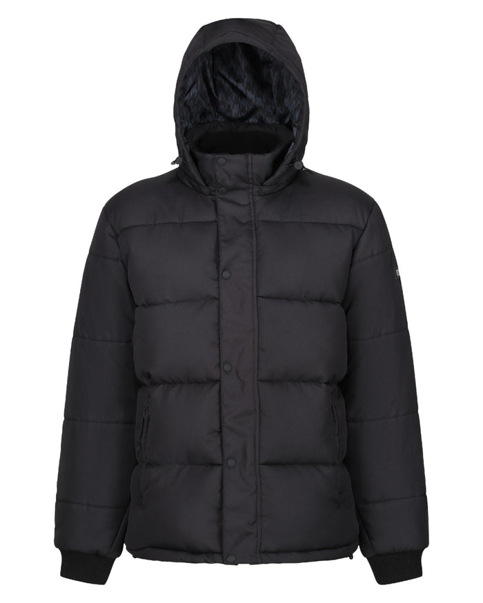 Black coloured Regatta Professional Mens Northdale Insulated Jacket on white background #colour_black