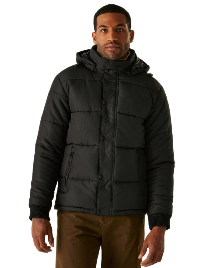 Black coloured Regatta Professional Mens Northdale Insulated Jacket on white background #colour_black