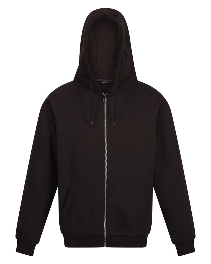 Black coloured Regatta Professional Mens Pro FZ Hoodie on white background #colour_black