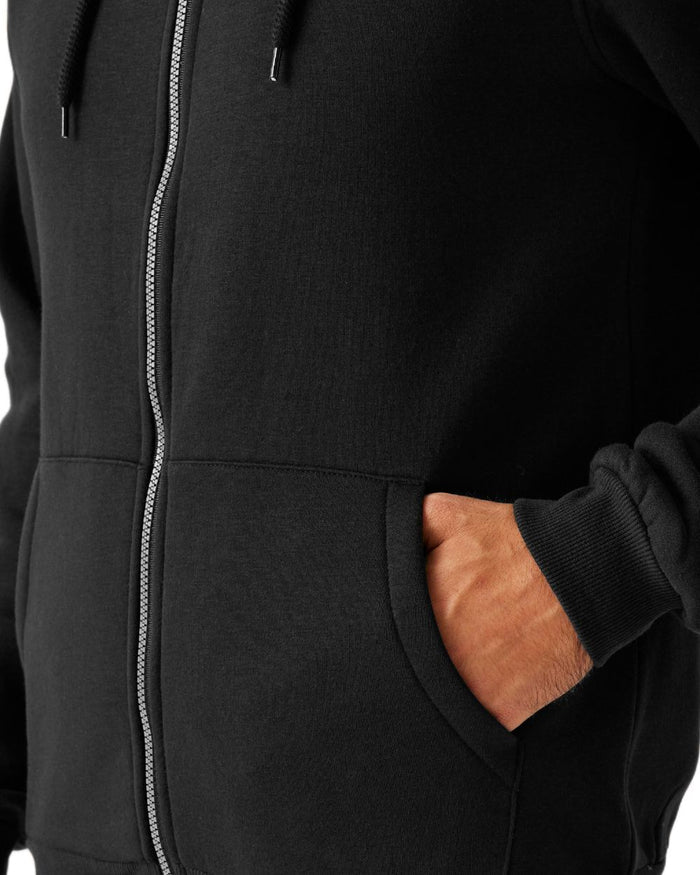 Black coloured Regatta Professional Mens Pro FZ Hoodie on white background #colour_black