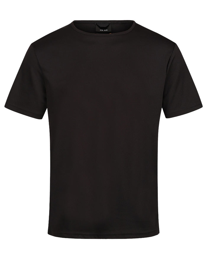 Black coloured Regatta Professional Mens Pro Wicking T-Shirt on white background #colour_black
