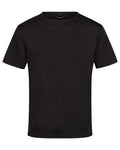 Black coloured Regatta Professional Mens Pro Wicking T-Shirt on white background #colour_black