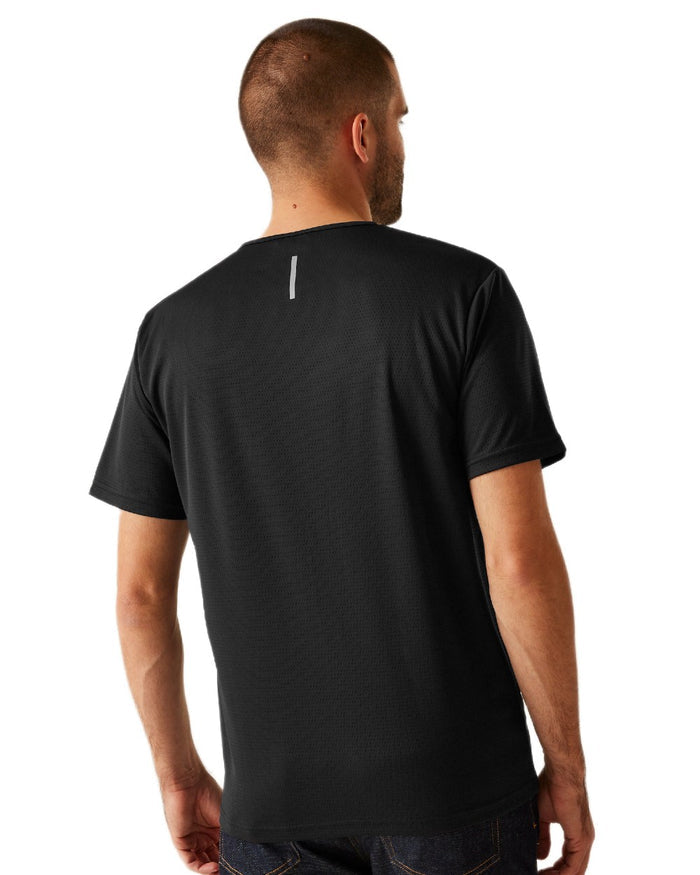 Black coloured Regatta Professional Mens Pro Wicking T-Shirt on white background #colour_black