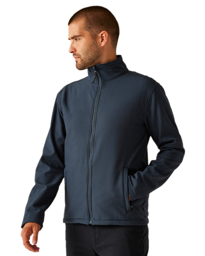 Navy coloured Regatta Mens Reid Softshell Jacket on white background #colour_navy