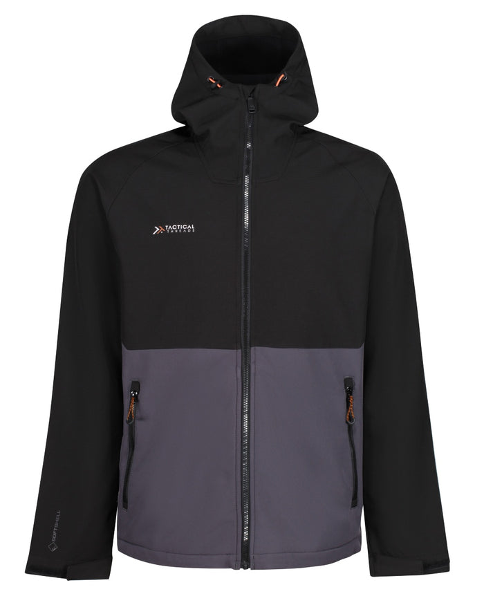 Iron Black coloured Regatta Mens Surrender Softshell Jacket on white background #colour_iron-black