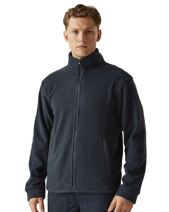 Navy coloured Regatta Mens Thor 300 Full Zip Fleece on white background #colour_navy